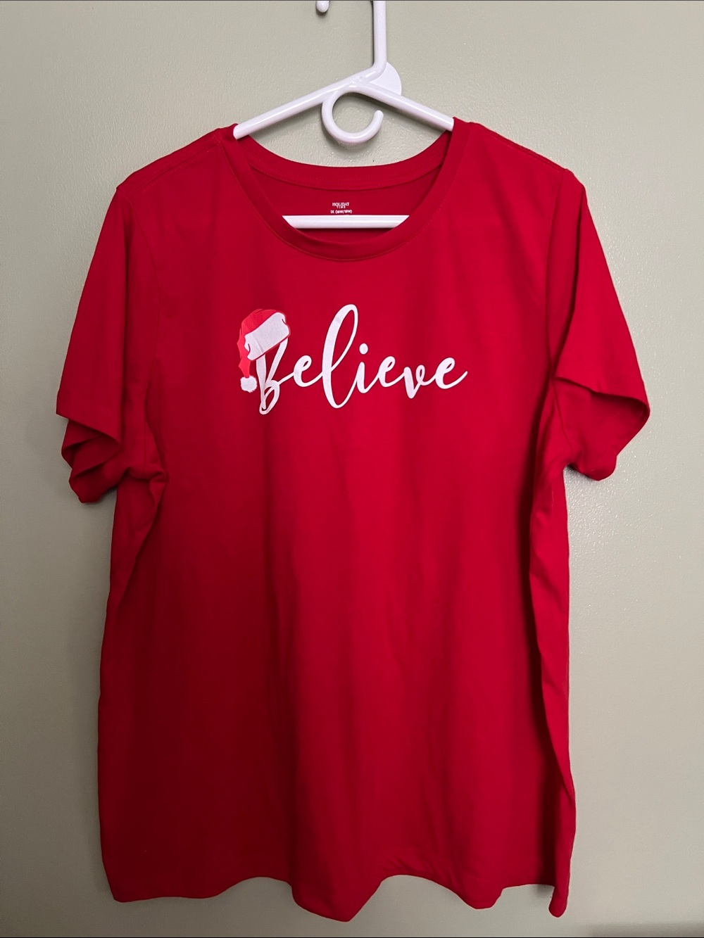 Believe Red Holiday Tee